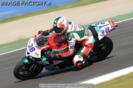 2008-05-11 Monza 0931 Supersport - Gregory Leblanc - Honda CBR600RR